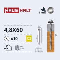 Savisriegis Haushalt, 4.8 mm x 60 mm, 10 vnt.