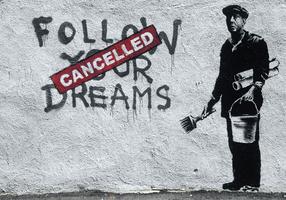 Fototapetas Artgeist Dreams Cancelled (Banksy), 245 cm x 350 cm