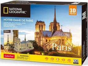 3D puzle National Geographic Notre Dame De Paris DS0986H, 35.5 cm x 18 cm, 128 gab., daudzkrāsaina
