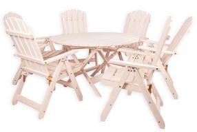 Lauko baldų komplektas Folkland Timber Canada, baltas, 6 vietų