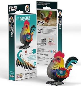 3D dėlionė Rooster, 8.3 cm x 4.8 cm, 31 vnt., įvairių spalvų
