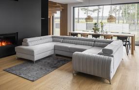 Kampinė sofa Louis Borneo 4, pilka sp., kairinė, 202 x 347 cm x 92 cm