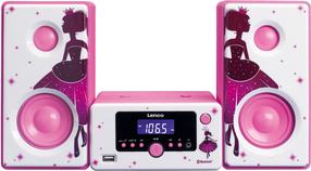Музыкальный центр Lenco MC-020 Princess, 10 Вт, белый цв./розовый цв.