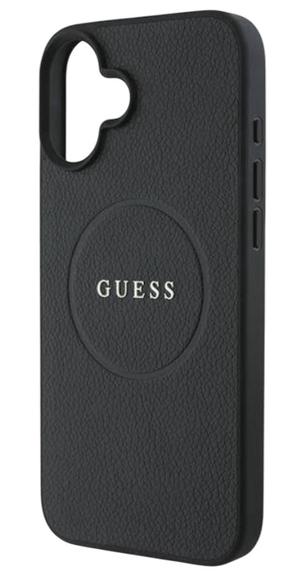 Telefono dėklas Guess Grained Gold MagSafe, juoda sp., Apple