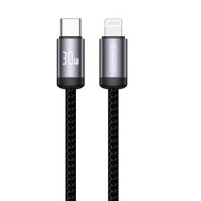 Кабель Jellico B27 Woven Cotton, Lightning/USB 3.0 Type-C, 100 см, черный цв., 30 Вт