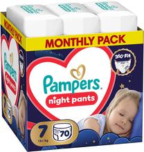 Sauskelnės nakčiai Pampers Night, 7 dydis, 15 kg, 70 vnt.