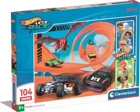 Puzle Clementoni SuperColor Hot Wheels 25776, 33.5 cm x 48.5 cm, 104 gab., daudzkrāsaina