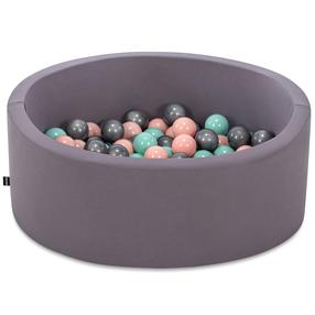 Baseinas su kamuoliukais Kalune Design Bubble Pops, ⌀ 7 cm, mėtinė (mint) sp. pilka sp.