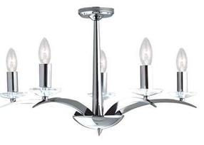Sietynas kabinamas Searchlight Kensington 7545-5CC, E14, 5 x 60 W, skaidri sp./chromo sp. / chromo sp.