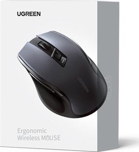 Bezvadu datora pele Ugreen MU006, bluetooth / 2.4ghz, melna krās.