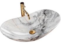 Vonios praustuvas Rea, keramika, 60.5 cm x 36 cm x 10 cm, akmens pilka
