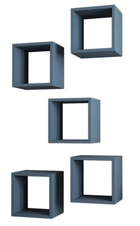 Sieninė lentyna Kalune Design Box 845HCT1612, mėlyna sp., 30 cm x 24 cm x 30 cm