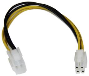 Kabelis StarTech Cable ATXP4EXT 166201 4-Pin-ATX12V female, 4-Pin-ATX12V male, 0.20 m, juoda sp./geltona sp.