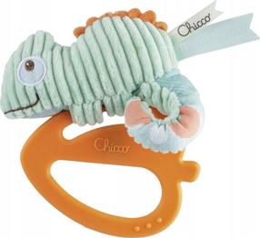 Прорезыватель, хамелеон Chicco My Sweet Doudou, зеленый цв./oранжевый цв.