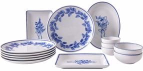 Pusdienu servīze Hermia 710KTP3717, porcelāna, zila krās./balta krās., 14 gab.