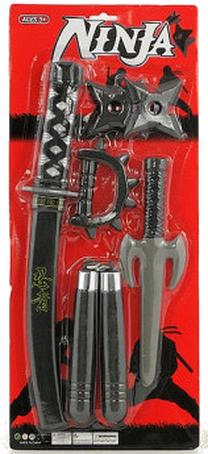 Komplektas Tommy Toys Ninja Set 423275 Juoda sp./Pilka sp.