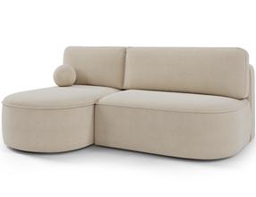 Kampinė sofa - lova Livosa Calmora 18, smėlio sp., kairinė, 144 x 220 cm x 93 cm