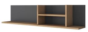 Sieninė lentyna Kalune Design AE103 2640, antracito sp./riešuto sp., 25 cm x 120 cm x 19.8 cm