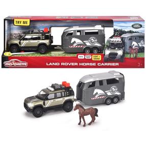 Игрушечный внедорожник с прицепом Majorette Land Rover Horse Carrier, 1:43, серый цв.