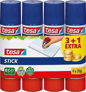 Klijai Tesa EcoLogo, pieštukiniai, 20 g, 4 vnt.