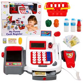 Parduotuvės žaislai, kasos aparatas ir prekių vežimėlis Lean Toys My Funny 4460