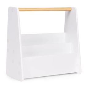 Vaikiška knygų lentyna EcoToys Montessori, balta sp., 42.5 cm x 18 cm x 40 cm