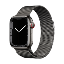 Išmanusis laikrodis Apple Watch Series 7 GPS + Cellular, 41mm Graphite Stainless Steel Case with Graphite Milanese Loop, juoda sp.