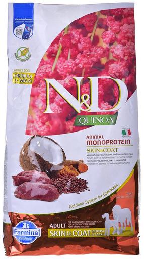 Sausas šunų maistas Farmina N&D Quinoa Skin & Coat Animal Monoprotein, elnių mėsa, 7 kg