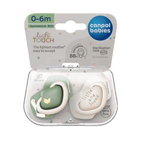 Luttide komplekt Canpol Babies Light Touch Goose, 0 kuud, valge v./roheline v.