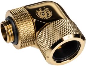 Pāreja BitsPower True Brass Advanced Rotary G1/4" 90-Degree Multi-Link Adapter For OD 16MM, zelta krās.
