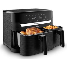 Aerogrils Tefal Dual Easy Fry EY901N10, melna krās., 2700 W, 8.3 l