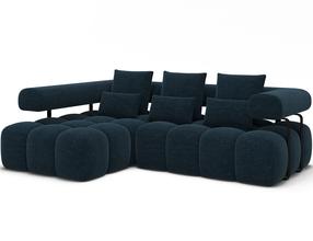 Kampinė sofa Levvi, tamsiai mėlyna sp., 184 x 260 cm x 102 cm