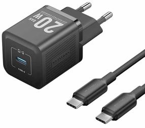 Telefono įkroviklis Vention TZ-FEPB0-EU-01, USB Type-C, juoda sp., 20 W
