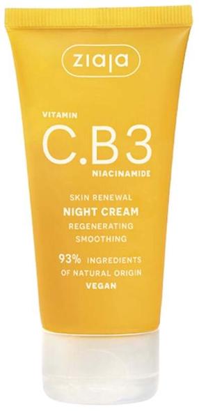 Naktinis veido kremas Ziaja Vitamin C.B3 Niacinamide, 50 ml, 20+