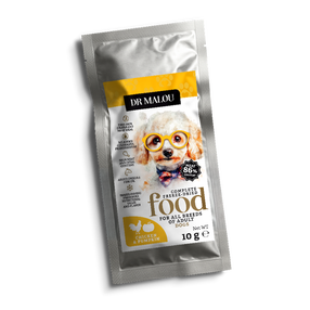 Sausas šunų maistas Dr Malou Complete Freeze-Dried Chicken With Pumpkin, vištiena/moliūgas, 0.01 kg