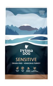 Sausas šunų maistas Prima Dog Sensitive Venison & Turkey, kalakutiena/elnių mėsa, 3 kg
