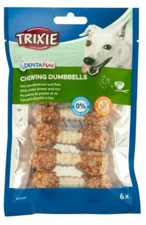 Лакомство для собак Trixie Denta Fun Chewing Dumbbells, курица/рис, 0.1 кг