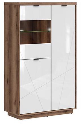 Vitrina Forn, ruda sp./balta sp., 42.5 cm x 94 cm x 157 cm