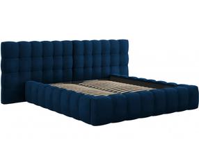 Lova dvigulė Micadoni Home Mamaia Velvet Double Headboard, 180 x 200 cm, mėlyna sp., be čiužinio, su grotelėmis
