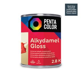 Краска-эмаль, универсальные Pentacolor Alkydamel, блестящий, 2.8 кг, темно-серый цв.
