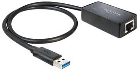 Adapteris Delock USB to Gigabit LAN USB 3.0, RJ-45, melna krās.