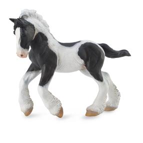 Žaislinė figūrėlė, arklys Collecta Horse Country Gypsy Foal Piebald 88770, 12.2 cm, balta sp./juoda sp.