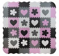 Kilimėlis kūdikiams - dėlionė Foam Puzzle XL15552, 140 cm x 140 cm, 36 vnt, balta sp./juoda sp.