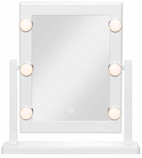 Kosmetinis veidrodis 4Living LED, su apšvietimu, pastatomas, 37 cm x 41 cm, balta