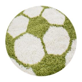 Paklājs iekštelpu Ayyildiz Fun Football, balts krās./zaļa krās., 100 cm x 100 cm