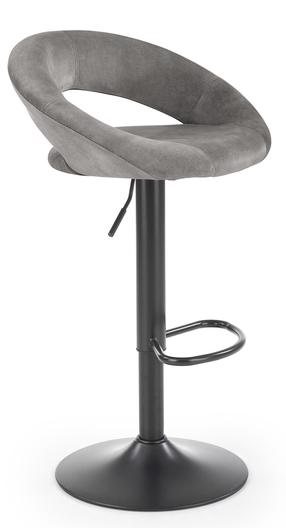 Baro kėdė H-102, juoda sp./pilka sp., 48 cm x 53 cm x 78 - 100 cm