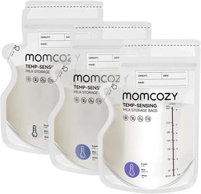 Maisiņi mātes piena uzglabāšanai Momcozy Temp Sensing, 250 ml, 0 mēn., plastmasa, caurspīdīga krās.