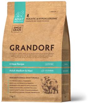 Sausas šunų maistas Grandorf Medium & Maxi GDDD1103, ėriena/kalakutiena/antiena/šernienos mėsa, 3 kg