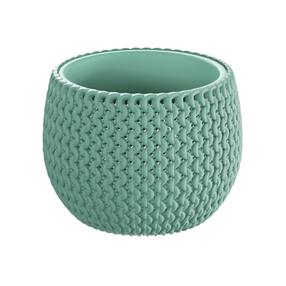 Gėlių vazonas DKSP180-623U, plastikinis, Ø 18 cm, žalia sp./žydra sp.