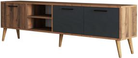 TV staliukas Kalune Design Exxen 1581, antracito sp./riešuto sp., 35 cm x 180 cm x 53 cm